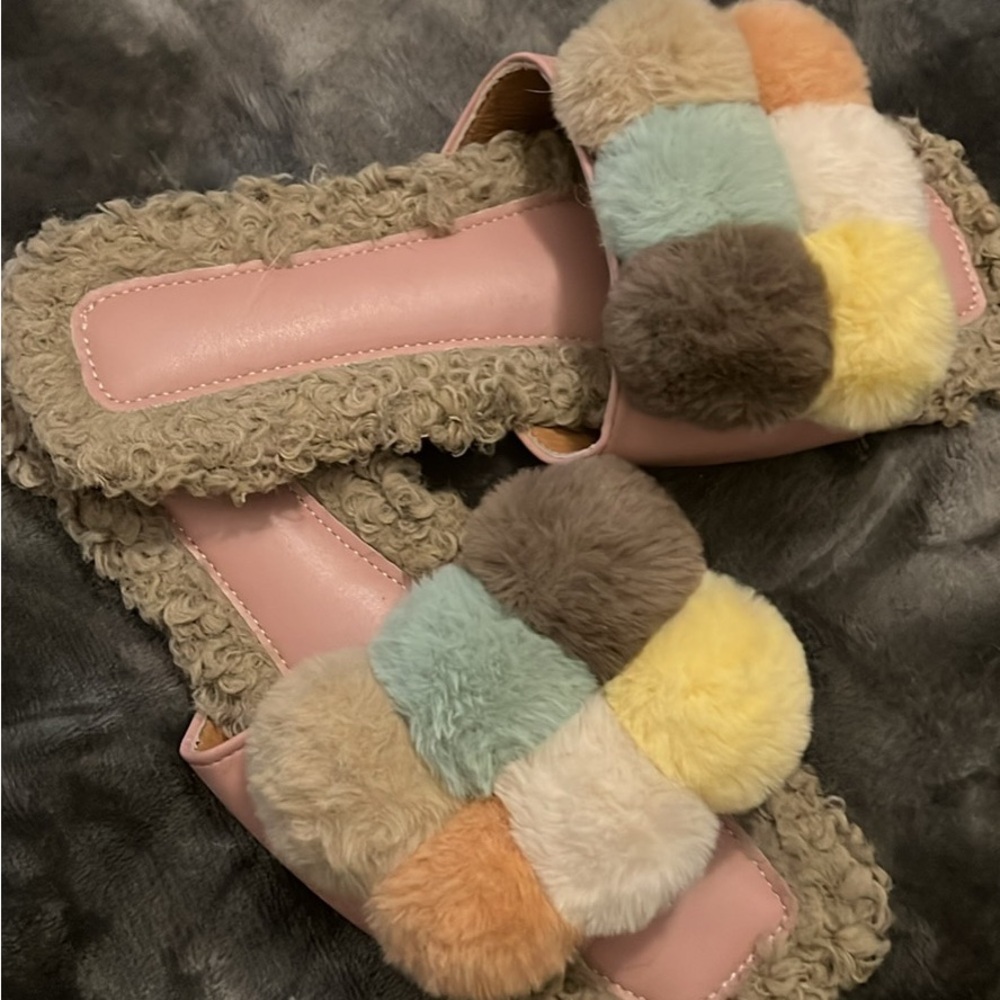 Colorful Plush Women's Slippers